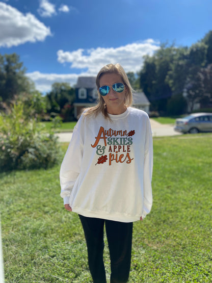 Autumn Skies & Apple Pies- Adult Unisex Crewneck Sweatshirt