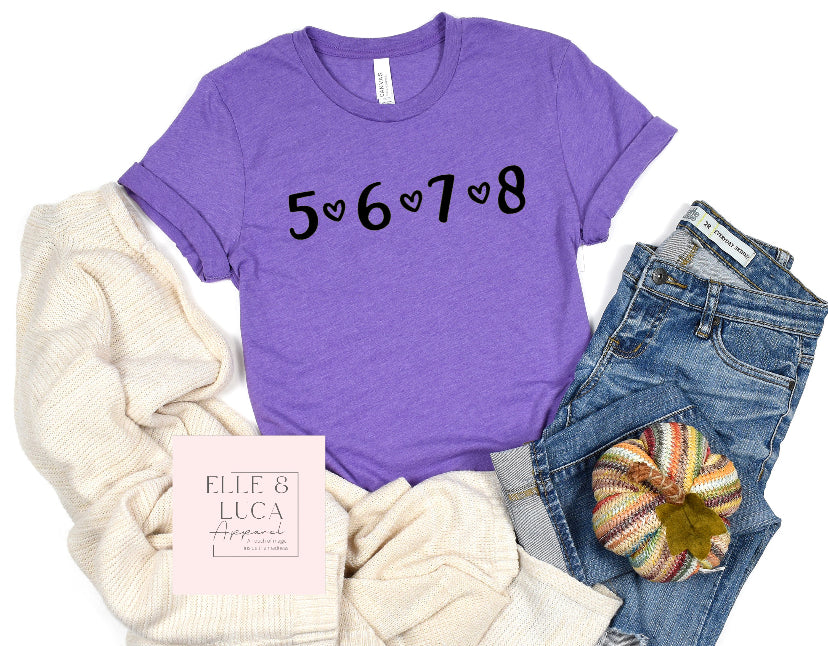 5 6 7 8 - Unisex Crewneck Adult  T-shirt